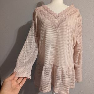 C Est. 1946 Blouse top size 18/20W blush pink lace
